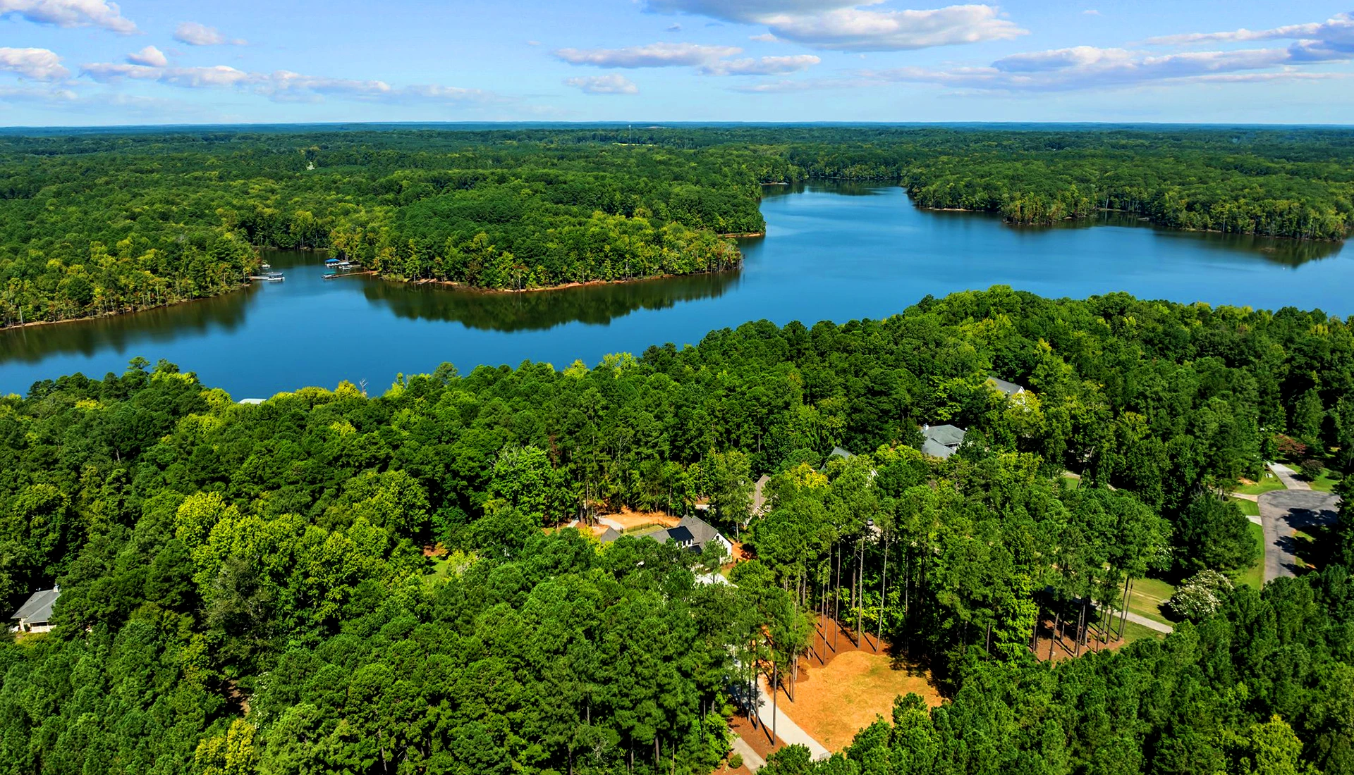 Waterfront property near Kerr Lake NC with custom home and lake access
